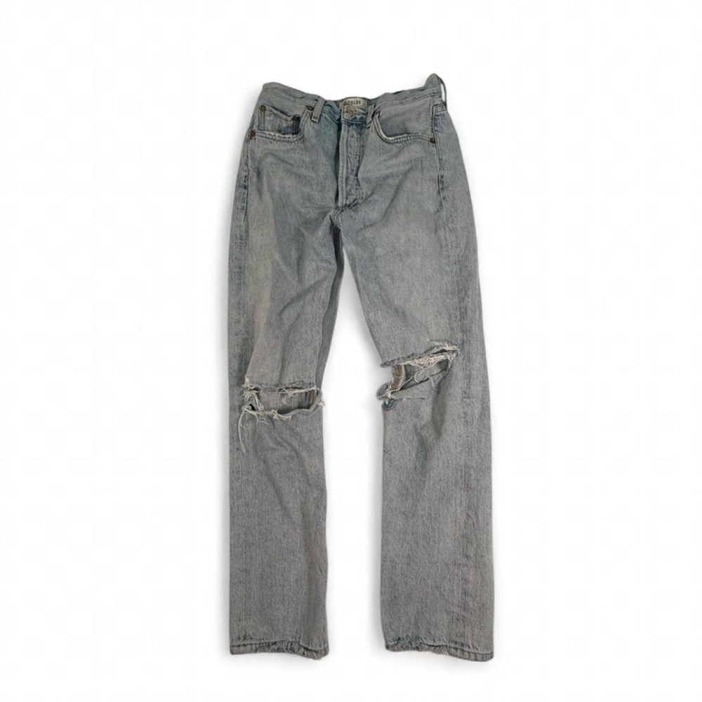 Agolde “Jamie” Distressed High Rise Jeans Size 26- Flawed